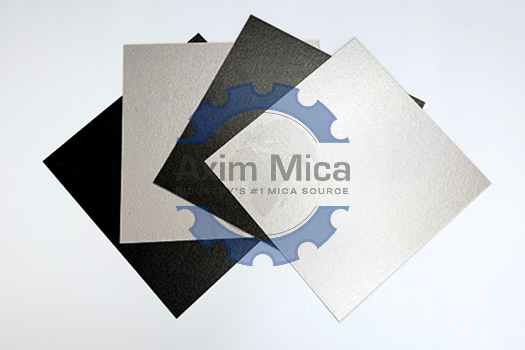 The Axim Mica logo appears on a white background, highlighting the company's specialization in thin mica sheets.