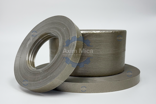 Precision slit mica cable tape spiral wrapped on industrial electrical wires